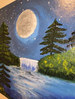 A magical Night under Fullmoon - Tanya Silva - Acryl, Zement auf Leinwand