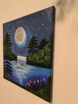 A magical Night under Fullmoon - Tanya Silva - Acryl, Zement auf Leinwand