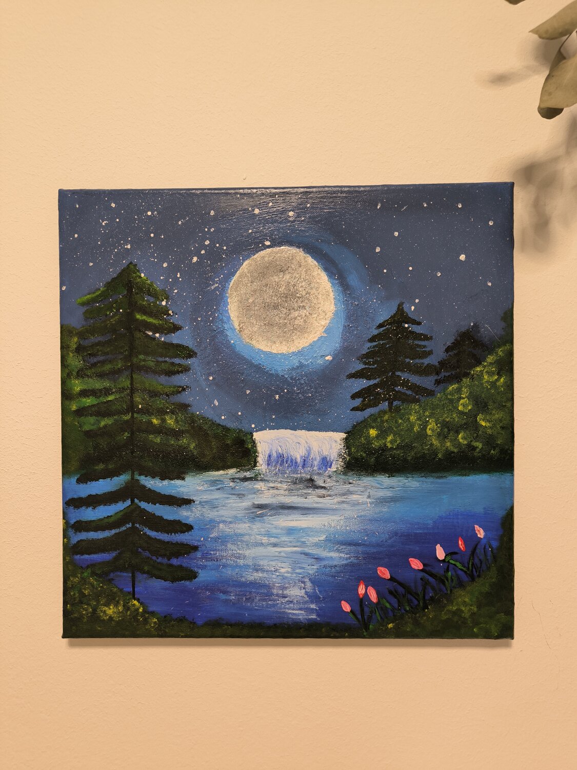 A magical Night under Fullmoon - Tanya Silva - Acryl, Zement auf Leinwand