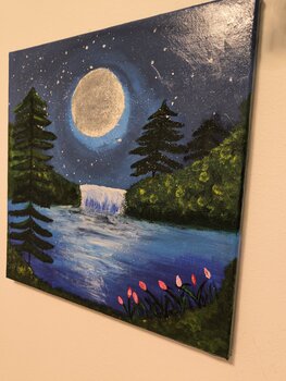 A magical Night under Fullmoon - Tanya Silva - Acryl, Zement auf Leinwand