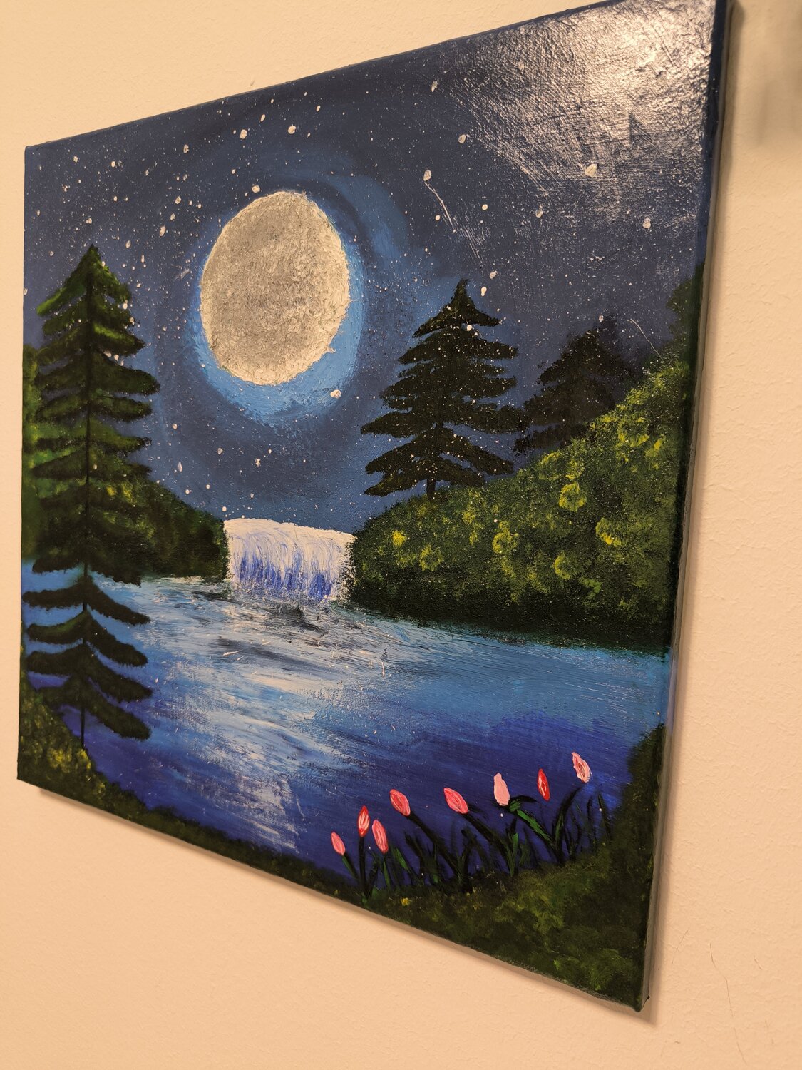 A magical Night under Fullmoon - Tanya Silva - Acryl, Zement auf Leinwand