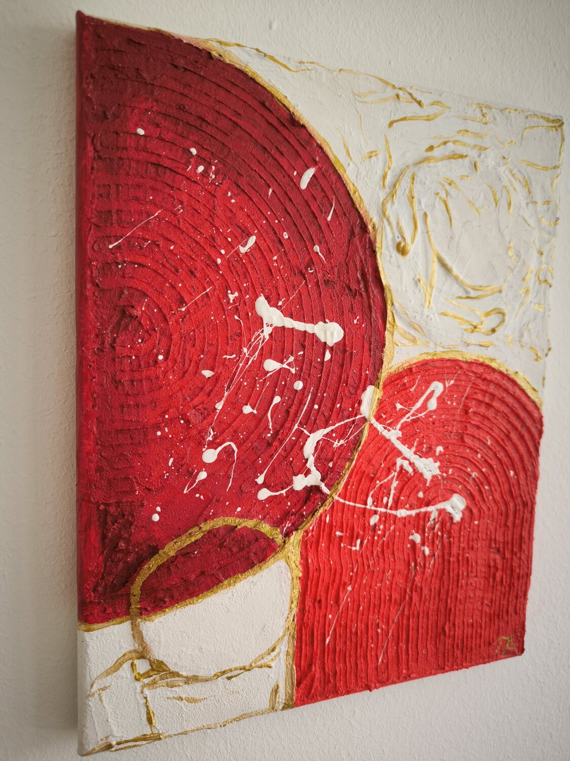 The (red) Circle - Tanya Silva - Acrylic, cement on canvas
