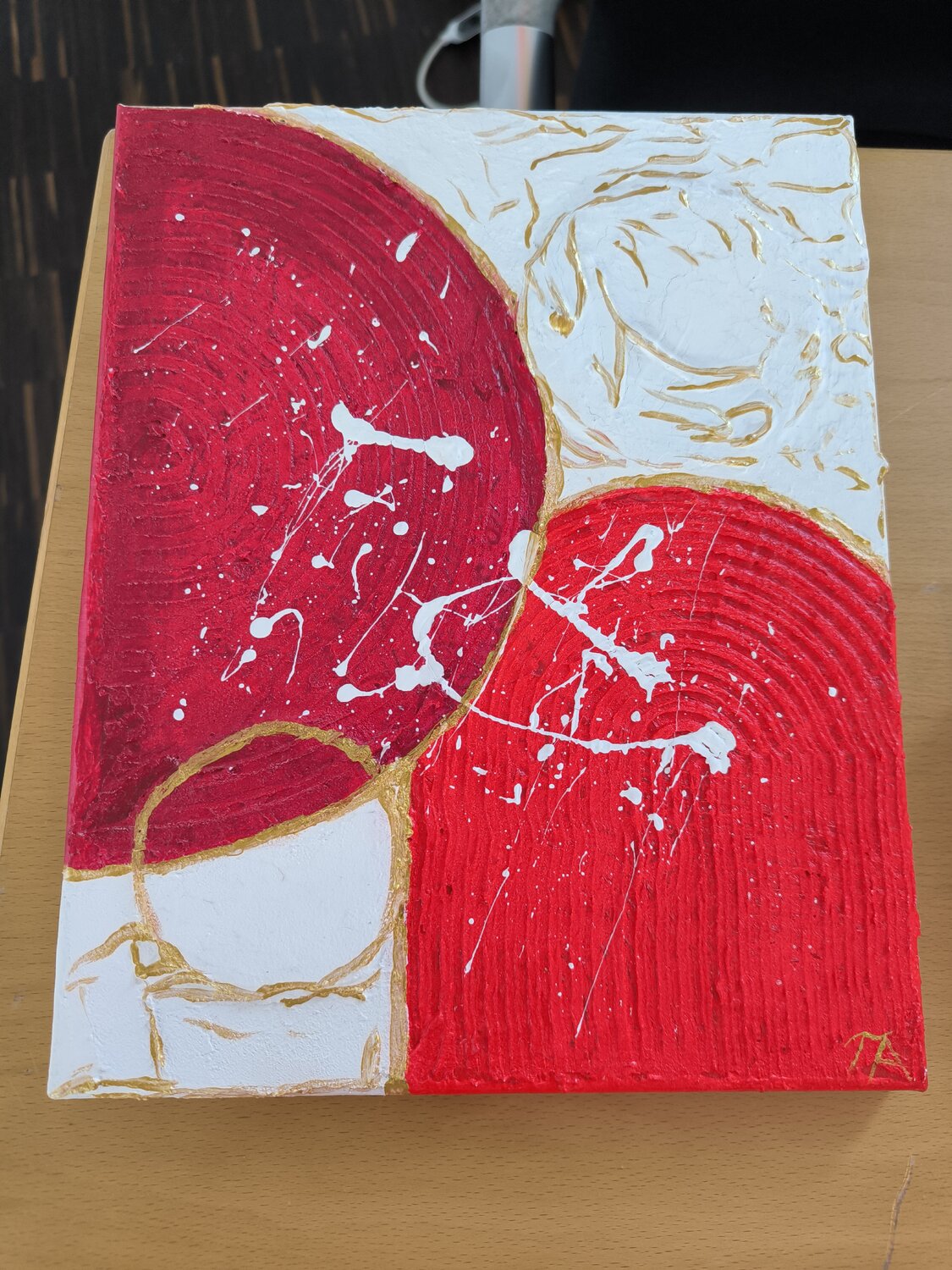 The (red) Circle - Tanya Silva - Acrylic, cement on canvas