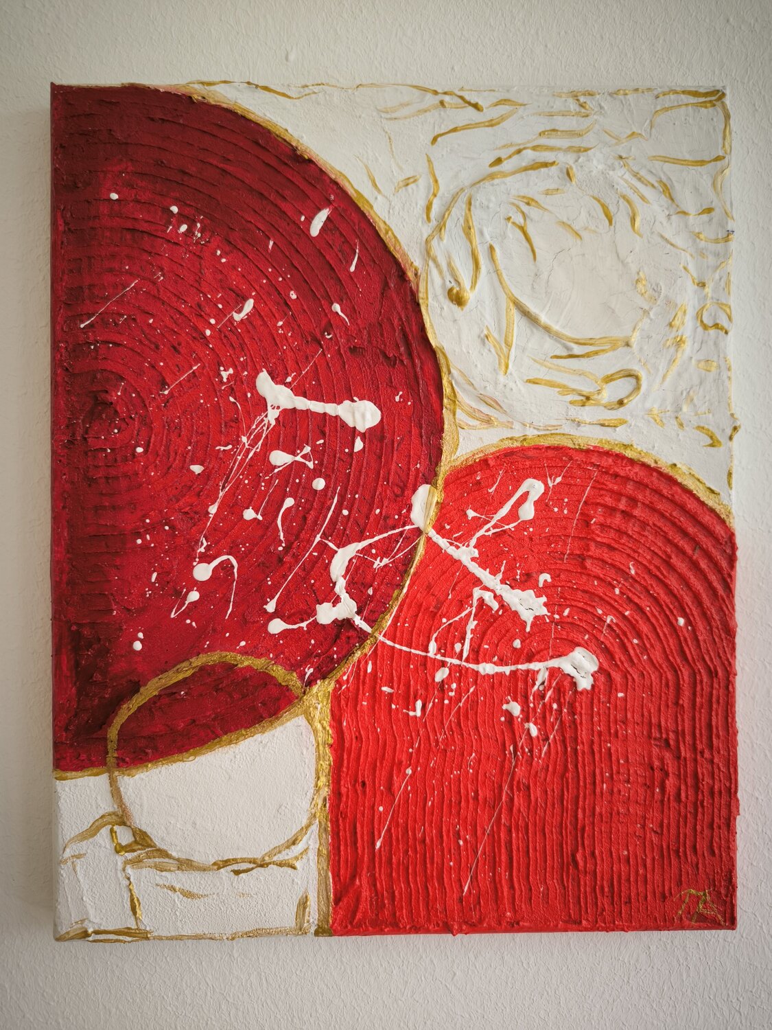 The (red) Circle - Tanya Silva - Acrylic, cement on canvas
