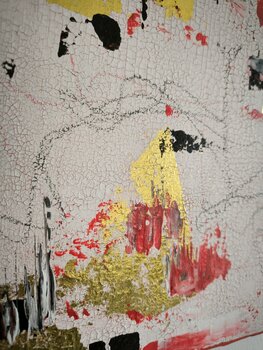 Pokerface - Tanya Silva - Acryl, Ölkreide auf Leinwand