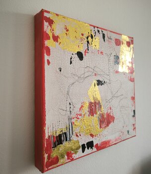 Pokerface - Tanya Silva - Acryl, Ölkreide auf Leinwand