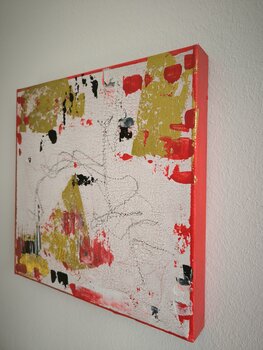 Pokerface - Tanya Silva - Acryl, Ölkreide auf Leinwand