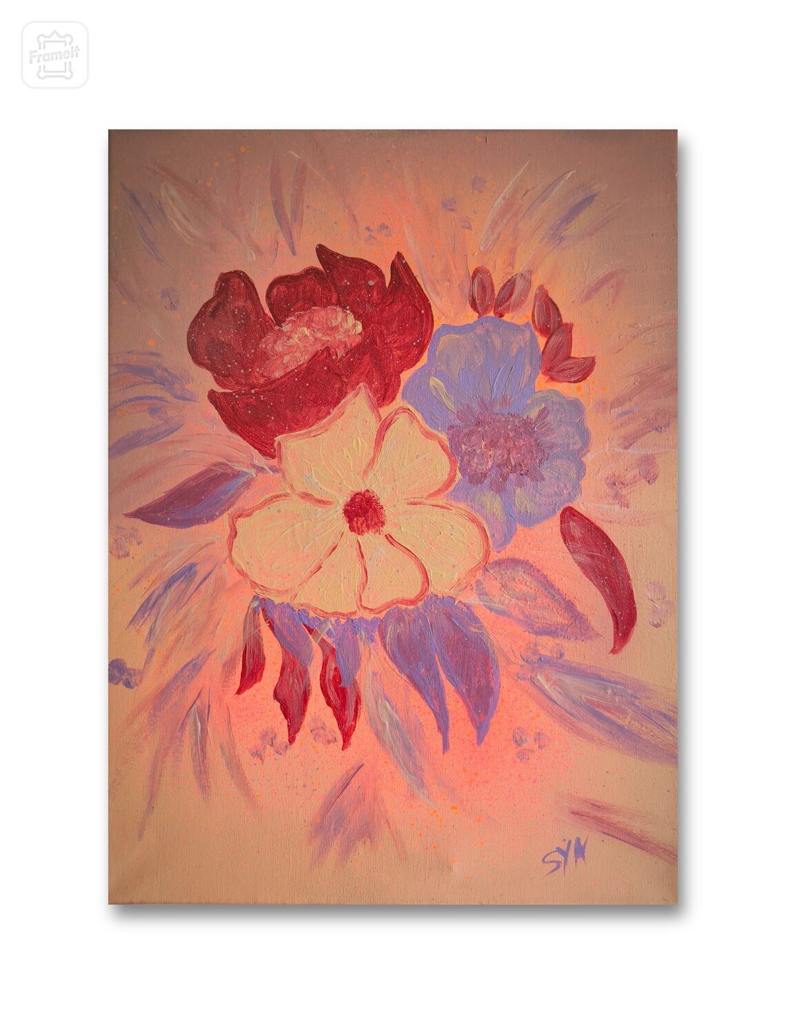 I can buy myself Flowers - Tanya Silva - Acrylic, spray paint on canvas