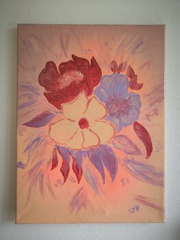 I can buy myself Flowers - Tanya Silva - Acrylic, spray paint on canvas