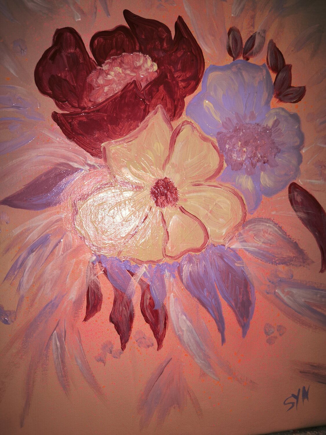 I can buy myself Flowers - Tanya Silva - Acrylic, spray paint on canvas