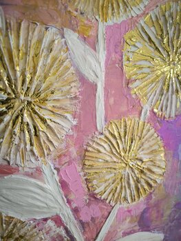 A little one with glitter & gold - Tanya Silva - Acryl, Farbspray auf Leinwand