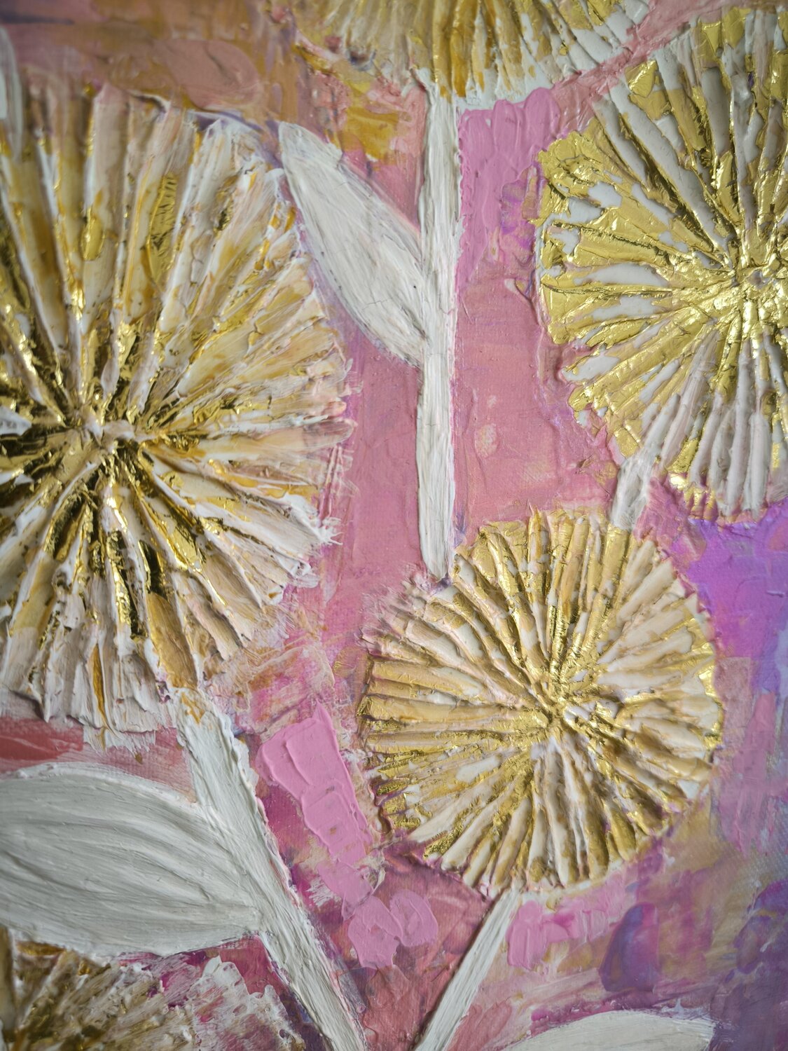 A little one with glitter & gold - Tanya Silva - Acryl, Farbspray auf Leinwand