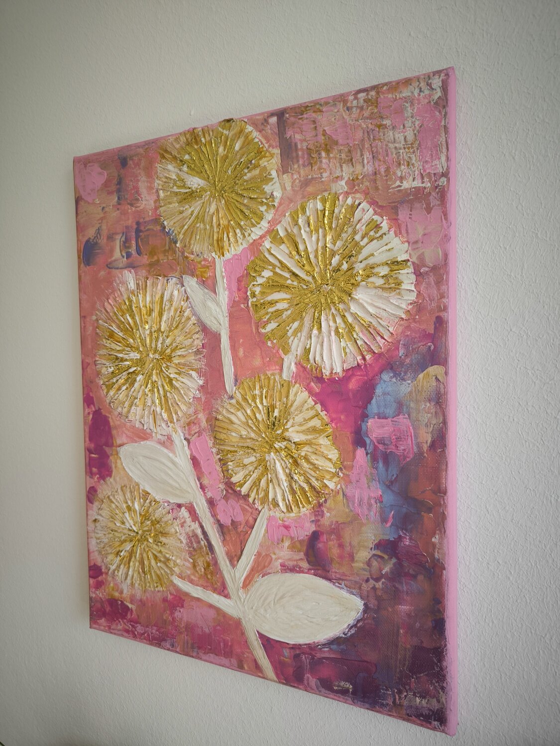 A little one with glitter & gold - Tanya Silva - Acryl, Farbspray auf Leinwand