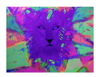 You can't catch a wild Lioness - Tanya Silva - Acryl, Farbspray auf Leinwand