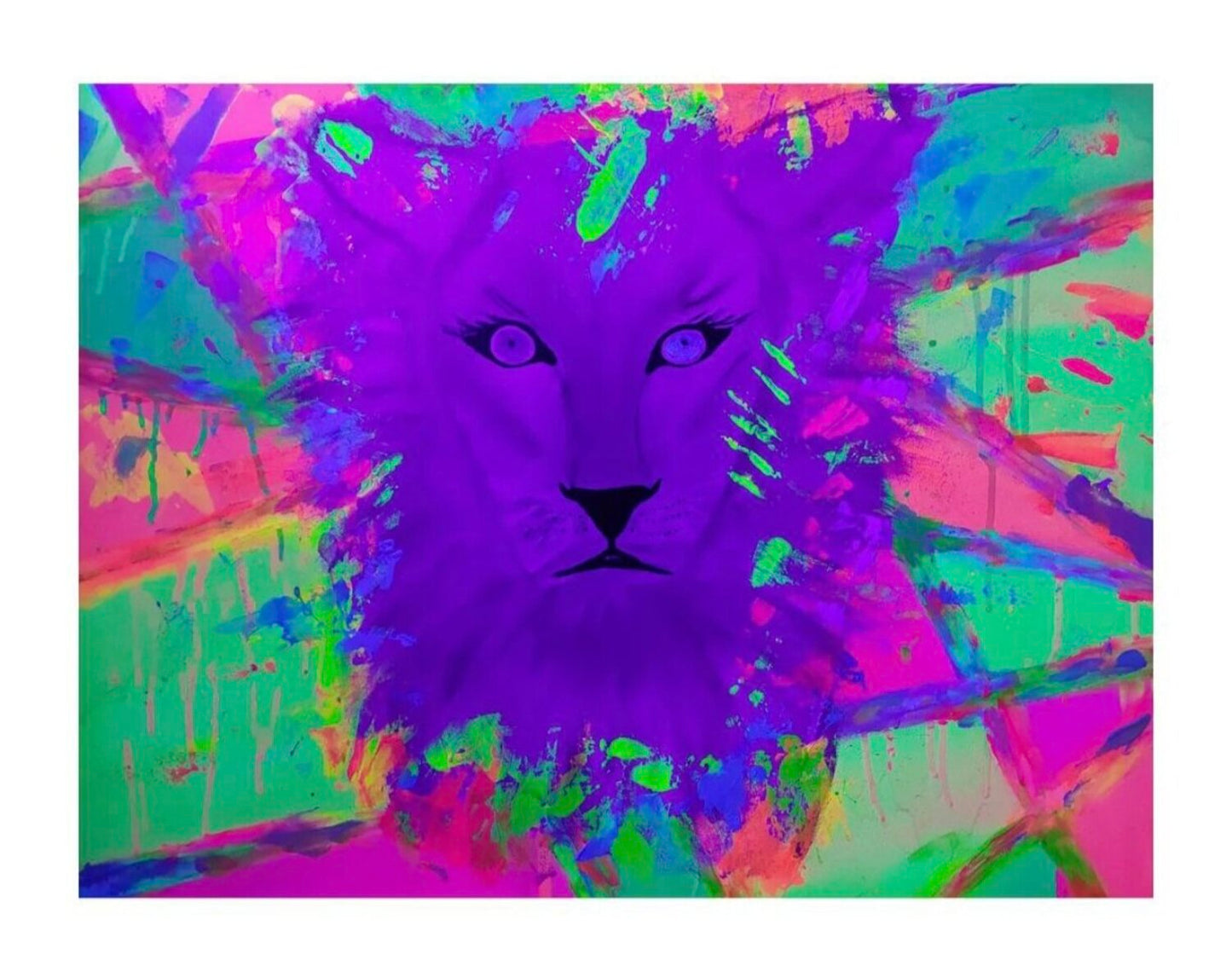 You can't catch a wild Lioness - Tanya Silva - Acryl, Farbspray auf Leinwand