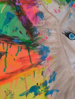 You can't catch a wild Lioness - Tanya Silva - Acryl, Farbspray auf Leinwand