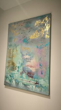Birds flying high - Tanya Silva - Acryl, Sand auf Leinwand