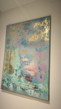 Birds flying high - Tanya Silva - Acryl, Sand auf Leinwand