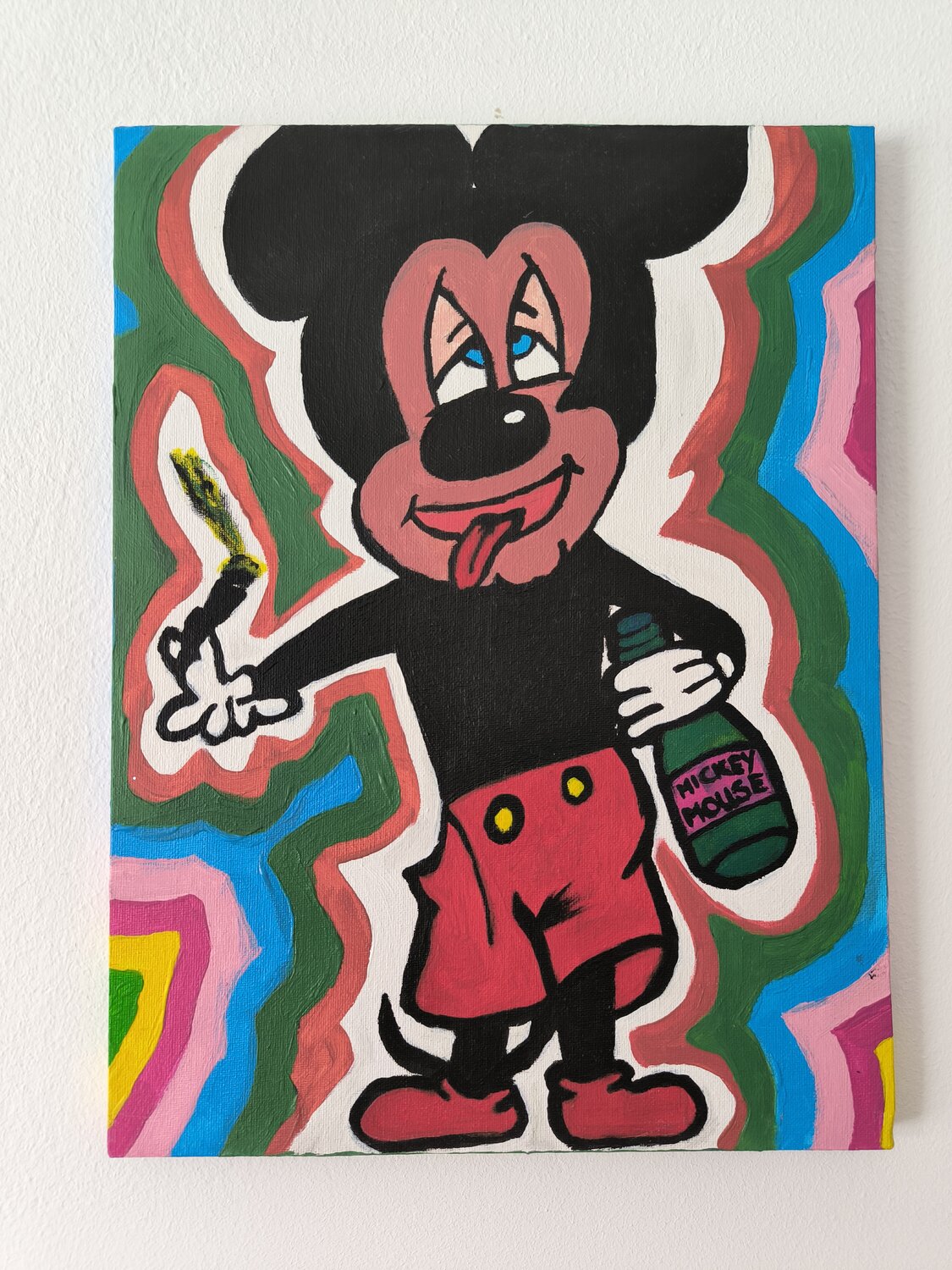 Mickey get's drunken - Tanya Silva - Acryl auf Leinwand