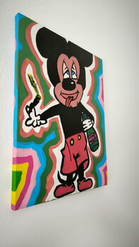 Mickey get's drunken - Tanya Silva - Acryl auf Leinwand