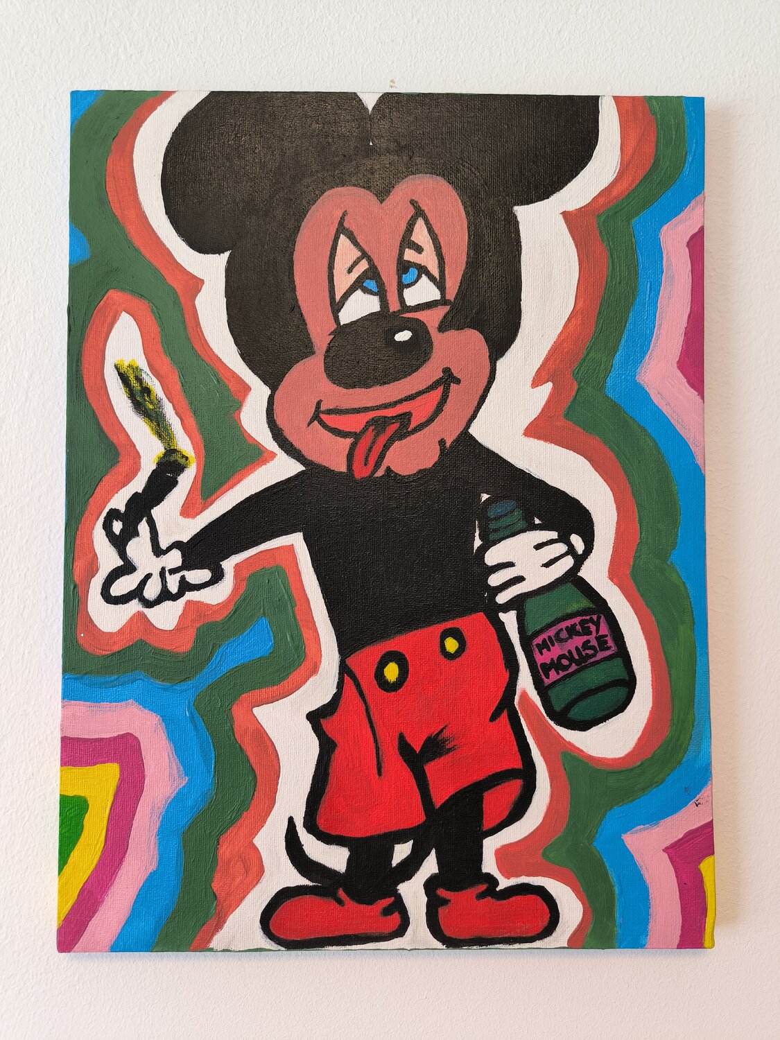 Mickey get's drunken - Tanya Silva - Acryl auf Leinwand
