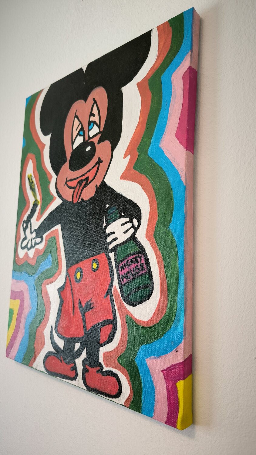 Mickey get's drunken - Tanya Silva - Acryl auf Leinwand