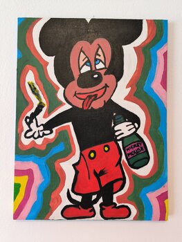 Mickey get's drunken - Tanya Silva - Acryl auf Leinwand