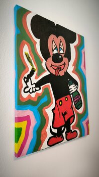 Mickey get's drunken - Tanya Silva - Acryl auf Leinwand