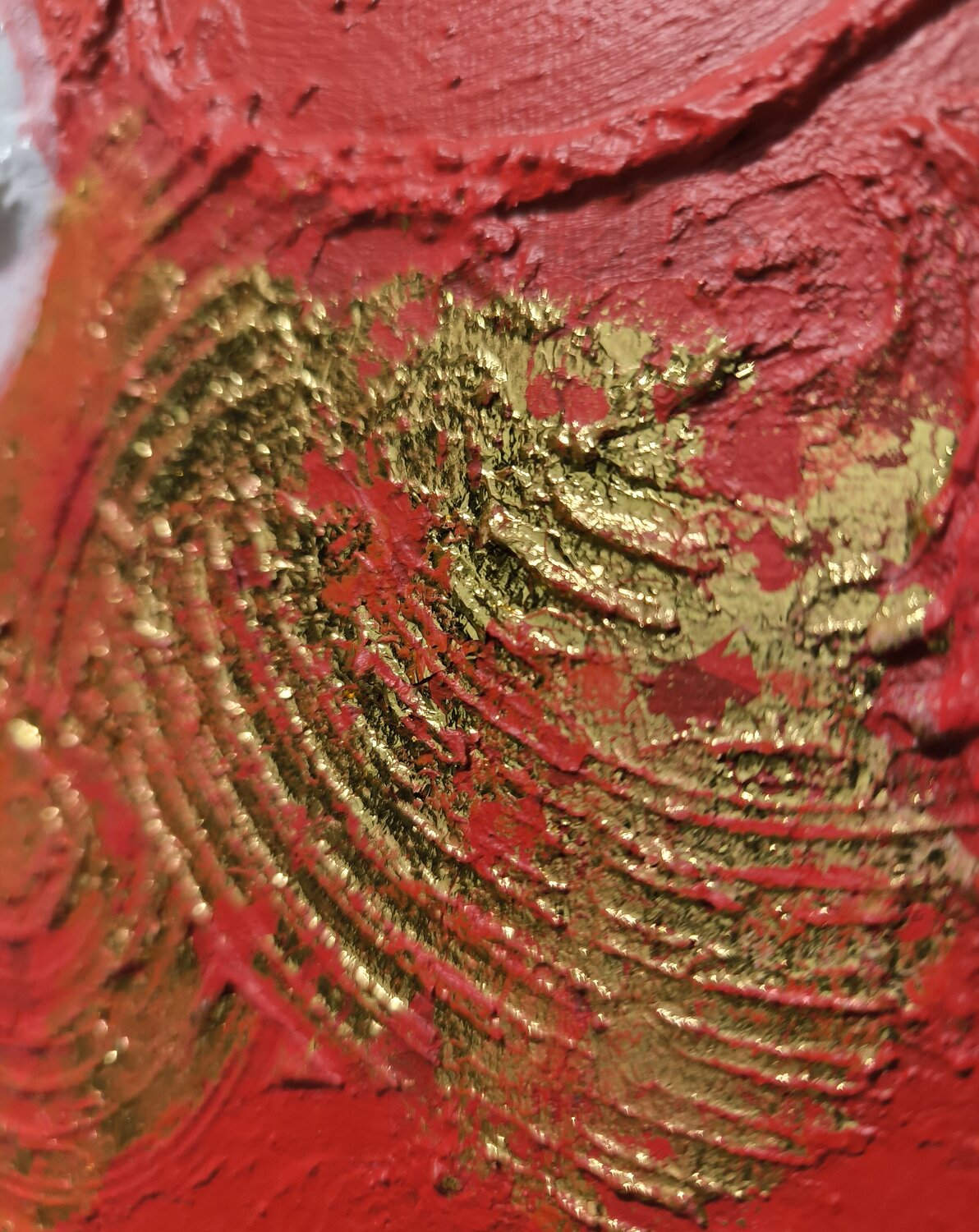 Lady in red - Tanya Silva - Acryl, Zement auf Leinwand