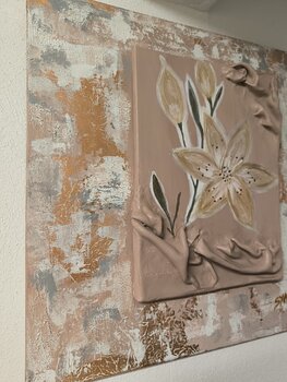 Golden Flowers - Tanya Silva - Acryl, Sand auf Leinwand