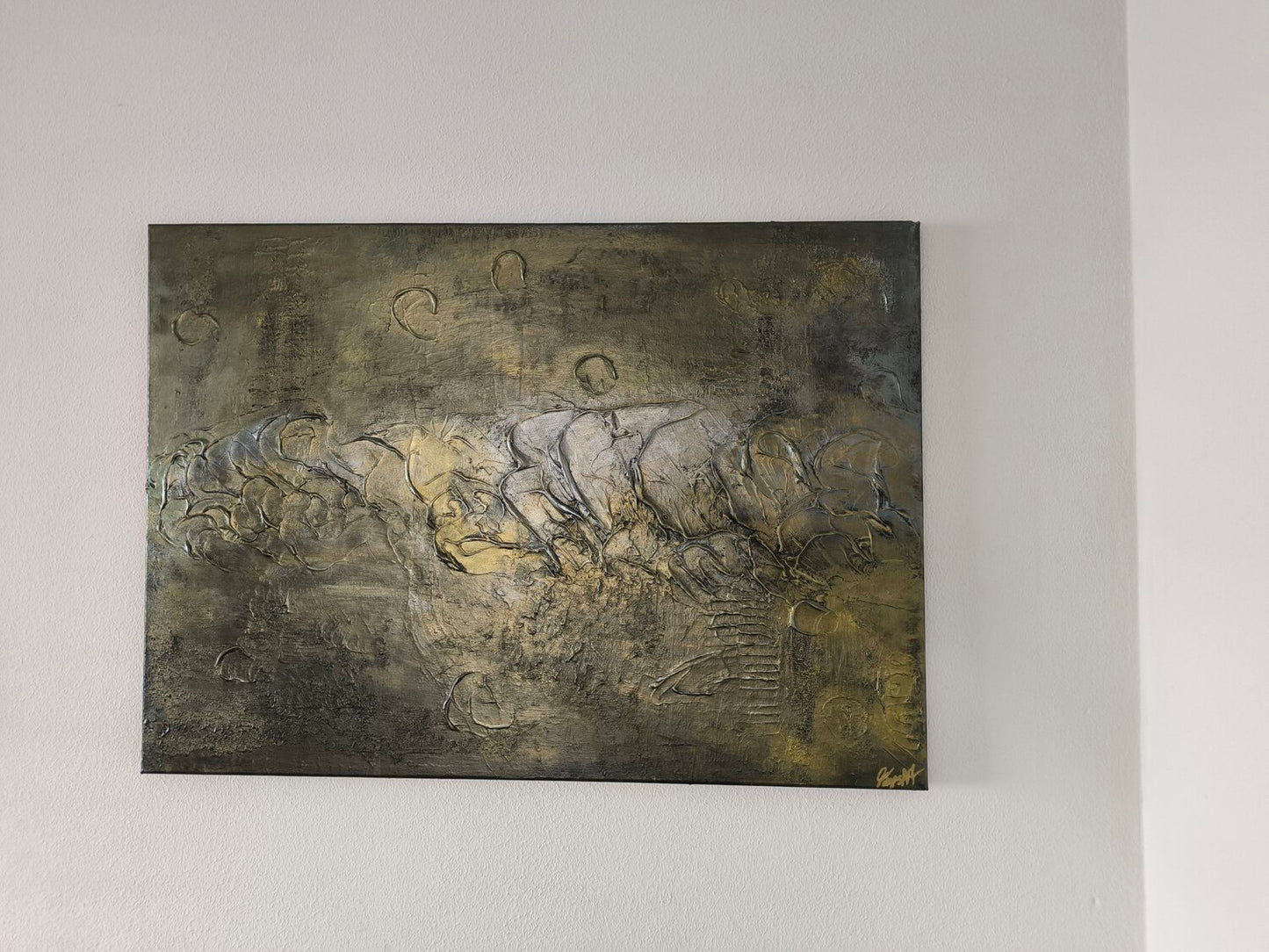 Carpfishing - Tanya Silva - Acryl, Zement auf Leinwand