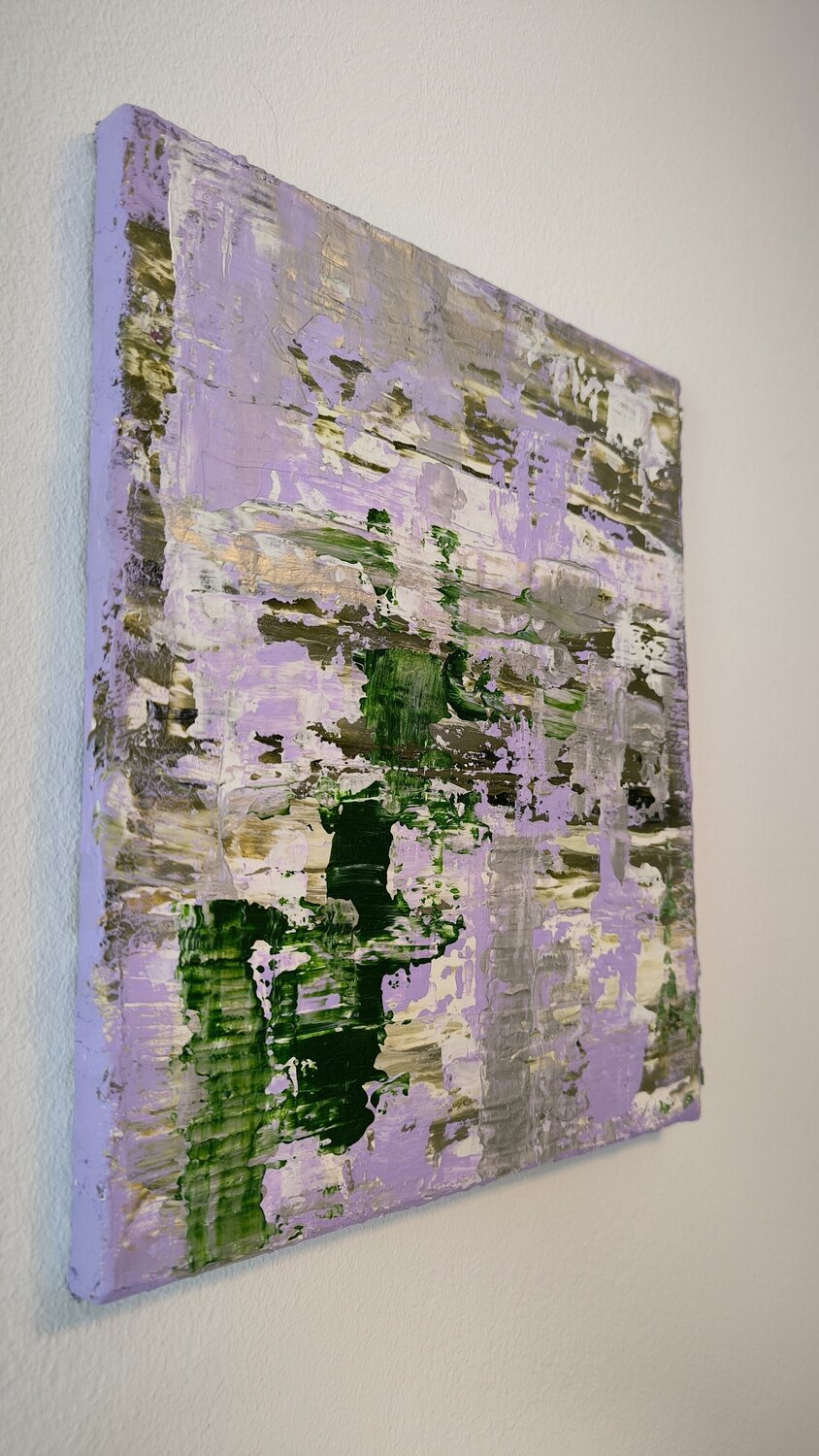 "Flow" lila ones x2 à 25x30 - Tanya Silva - Acryl, Zement auf Leinwand