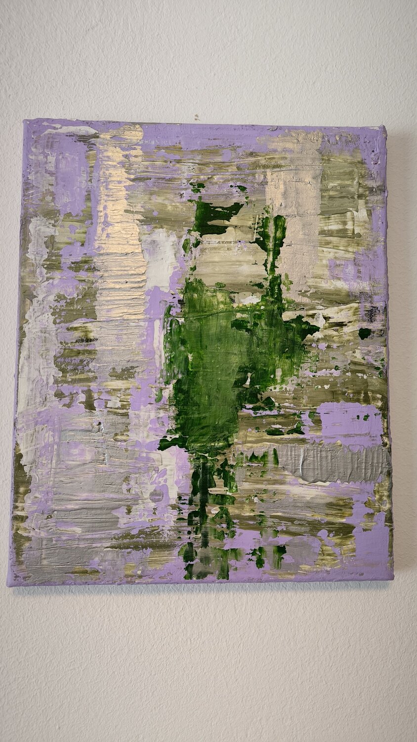 "Flow" lila ones x2 à 25x30 - Tanya Silva - Acryl, Zement auf Leinwand