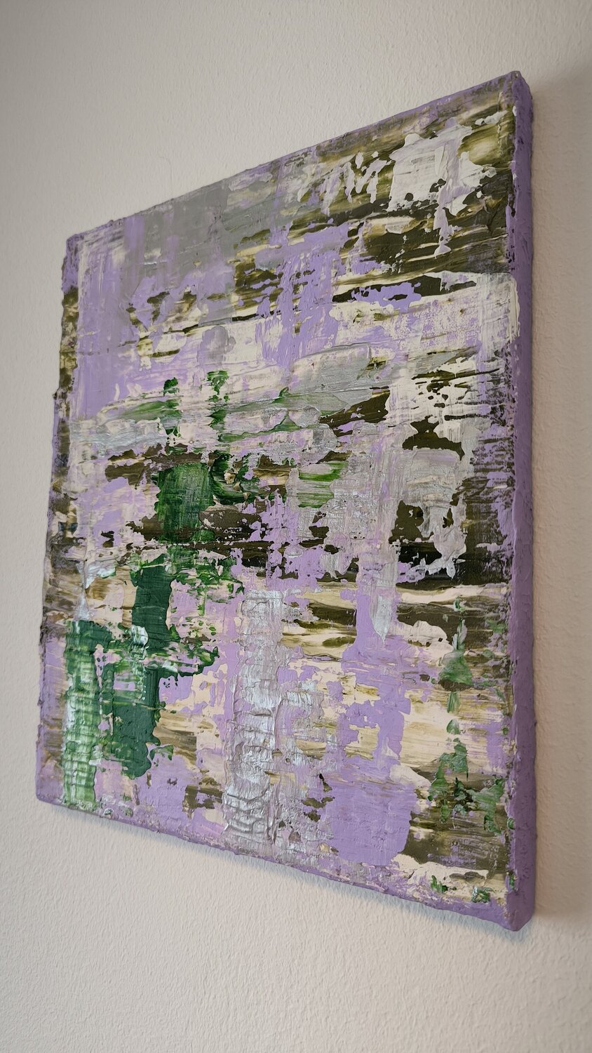 "Flow" lila ones x2 à 25x30 - Tanya Silva - Acryl, Zement auf Leinwand