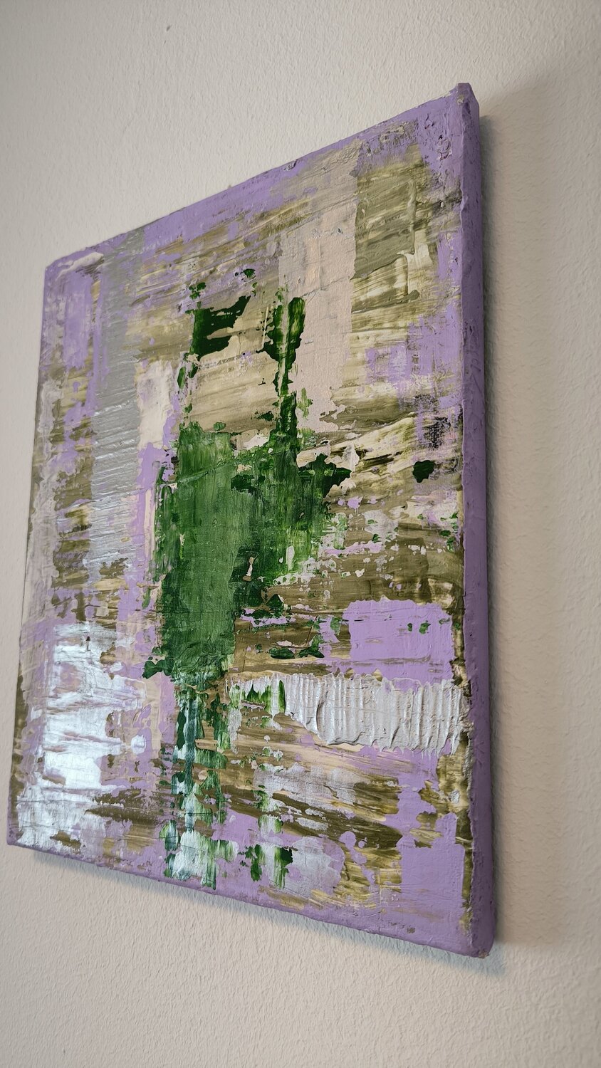 "Flow" lila ones x2 à 25x30 - Tanya Silva - Acryl, Zement auf Leinwand