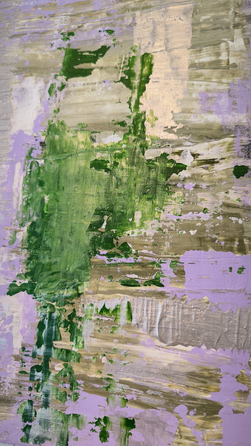 "Flow" lila ones x2 à 25x30 - Tanya Silva - Acryl, Zement auf Leinwand