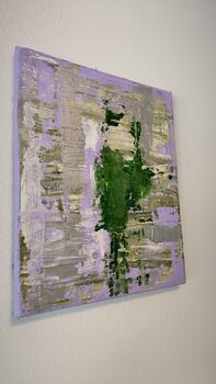 "Flow" lila ones x2 à 25x30 - Tanya Silva - Acryl, Zement auf Leinwand