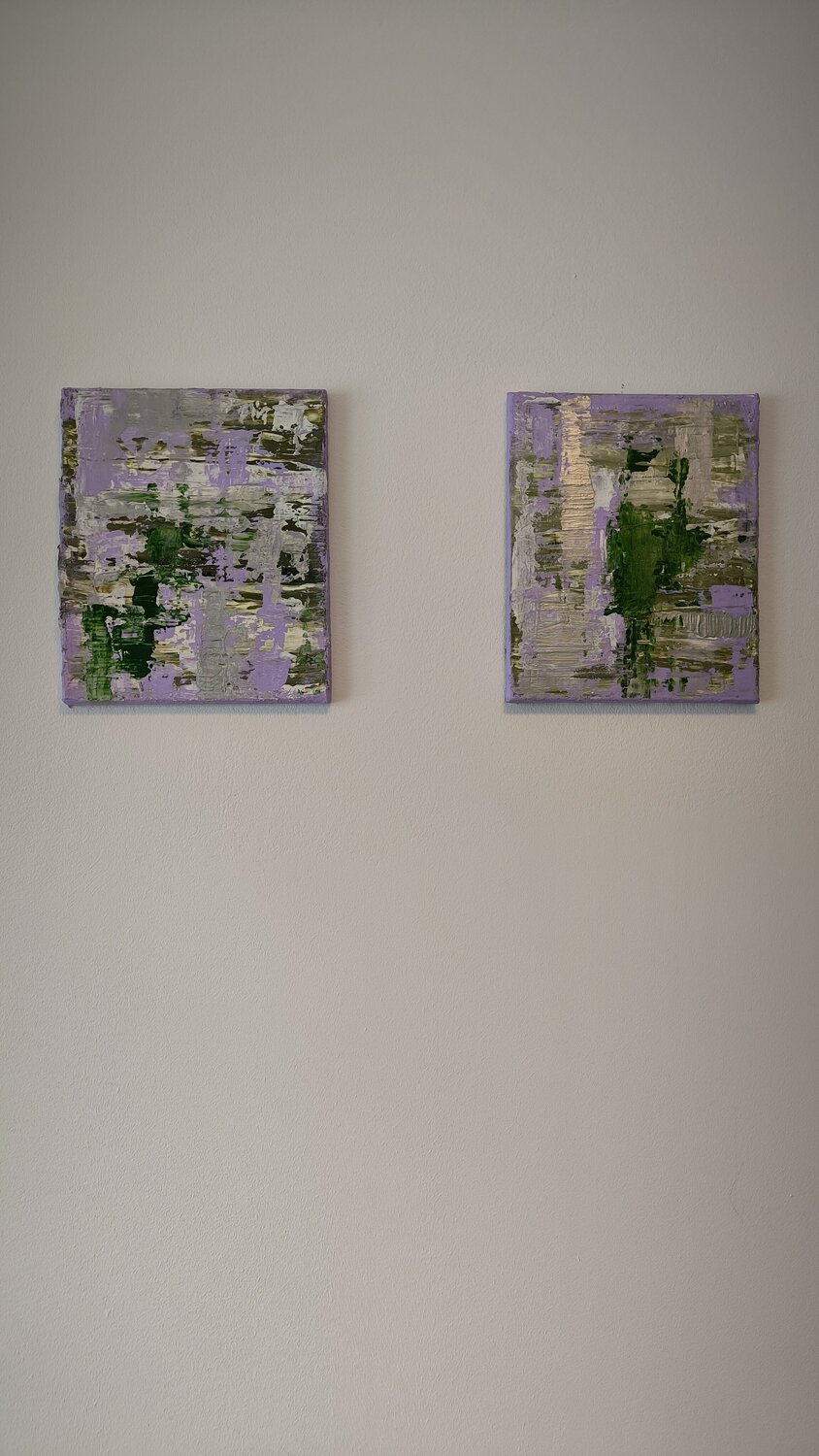 "Flow" lila ones x2 à 25x30 - Tanya Silva - Acryl, Zement auf Leinwand