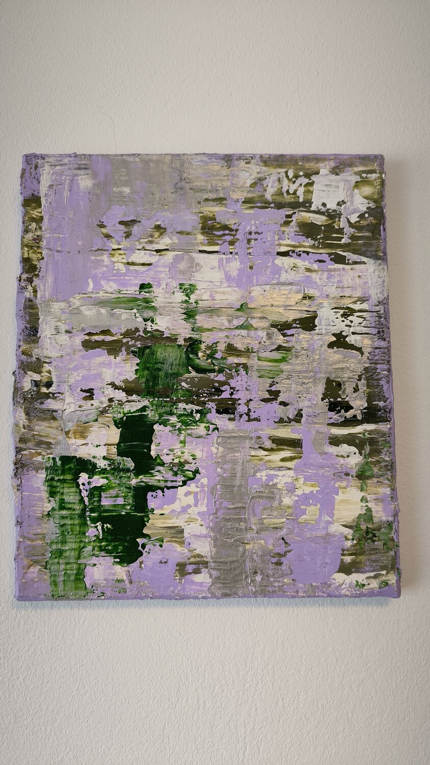 "Flow" lila ones x2 à 25x30 - Tanya Silva - Acryl, Zement auf Leinwand