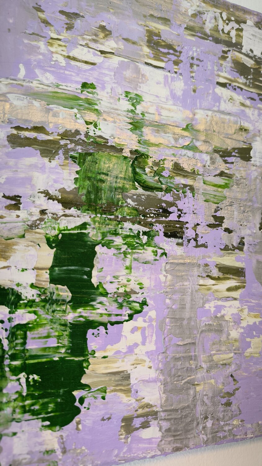 "Flow" lila ones x2 à 25x30 - Tanya Silva - Acryl, Zement auf Leinwand