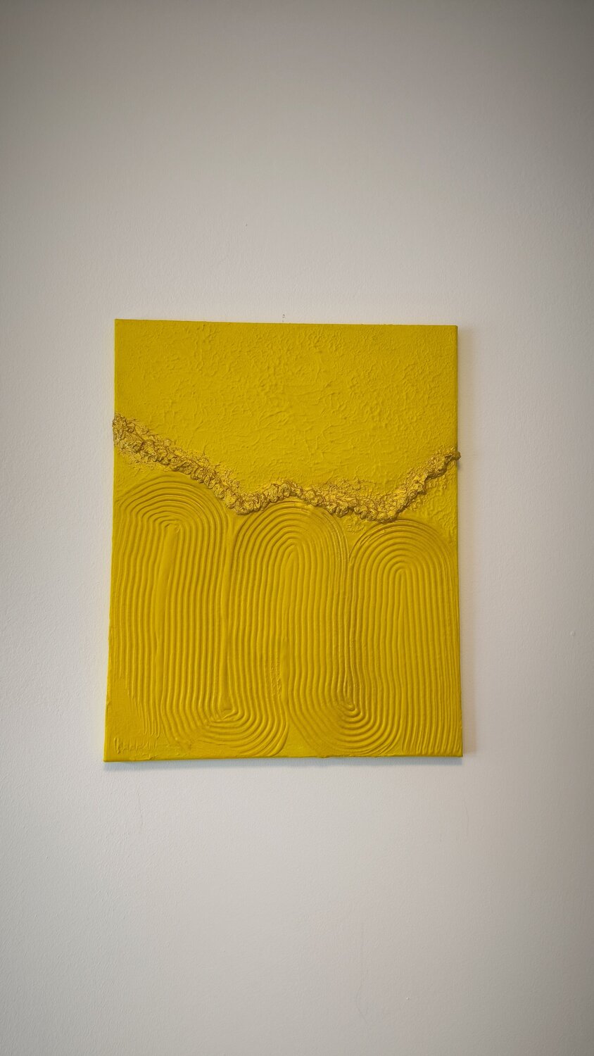 Yellow Vibes - Tanya Silva - Acryl, Zement auf Leinwand
