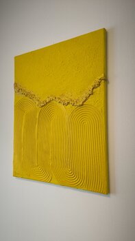 Yellow Vibes - Tanya Silva - Acryl, Zement auf Leinwand