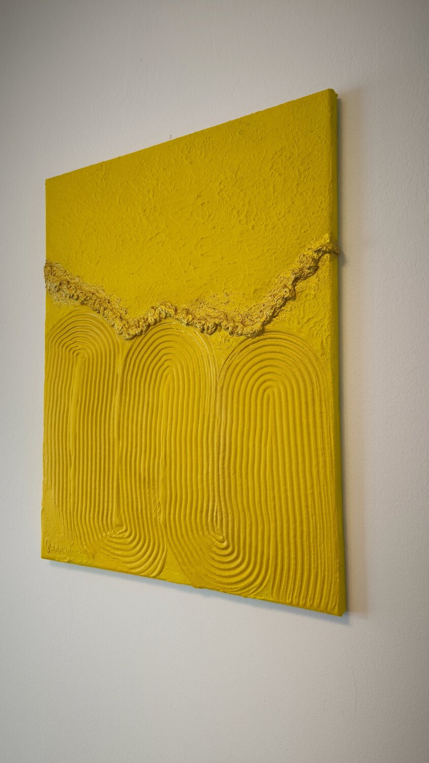 Yellow Vibes - Tanya Silva - Acryl, Zement auf Leinwand