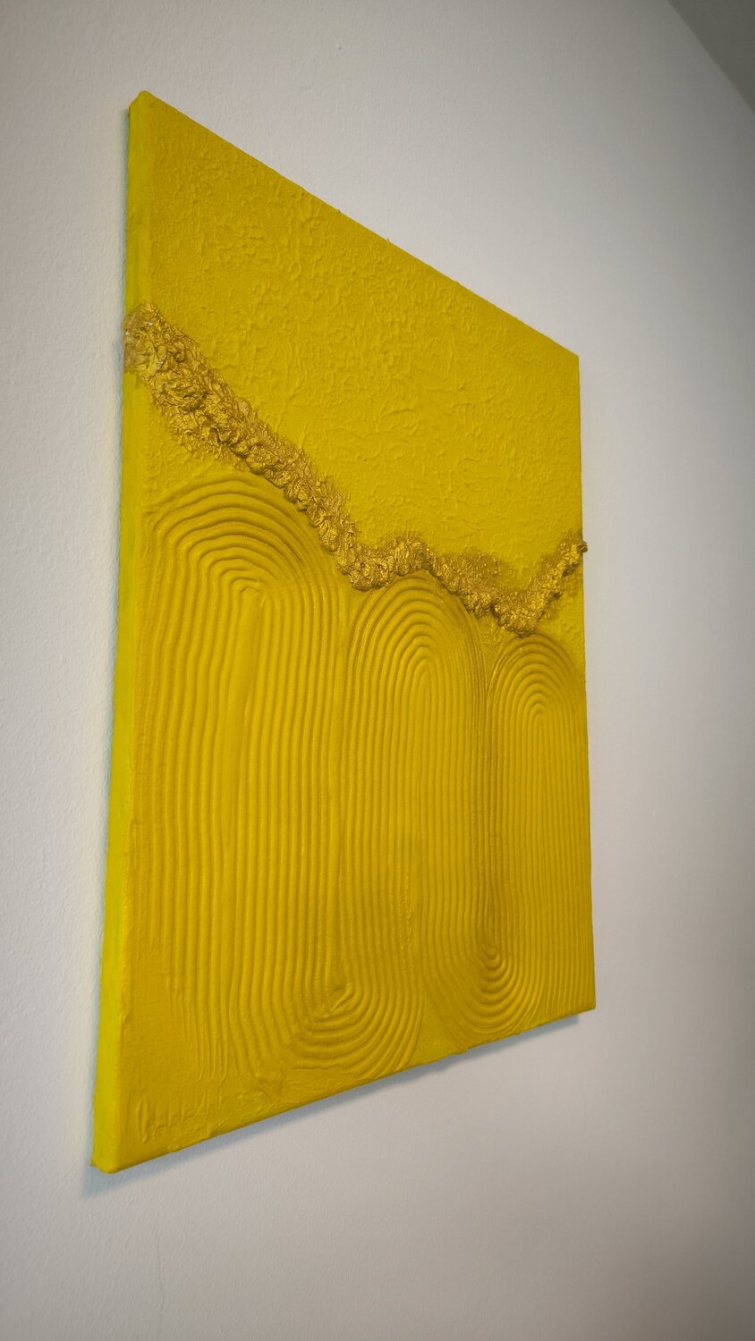 Yellow Vibes - Tanya Silva - Acryl, Zement auf Leinwand