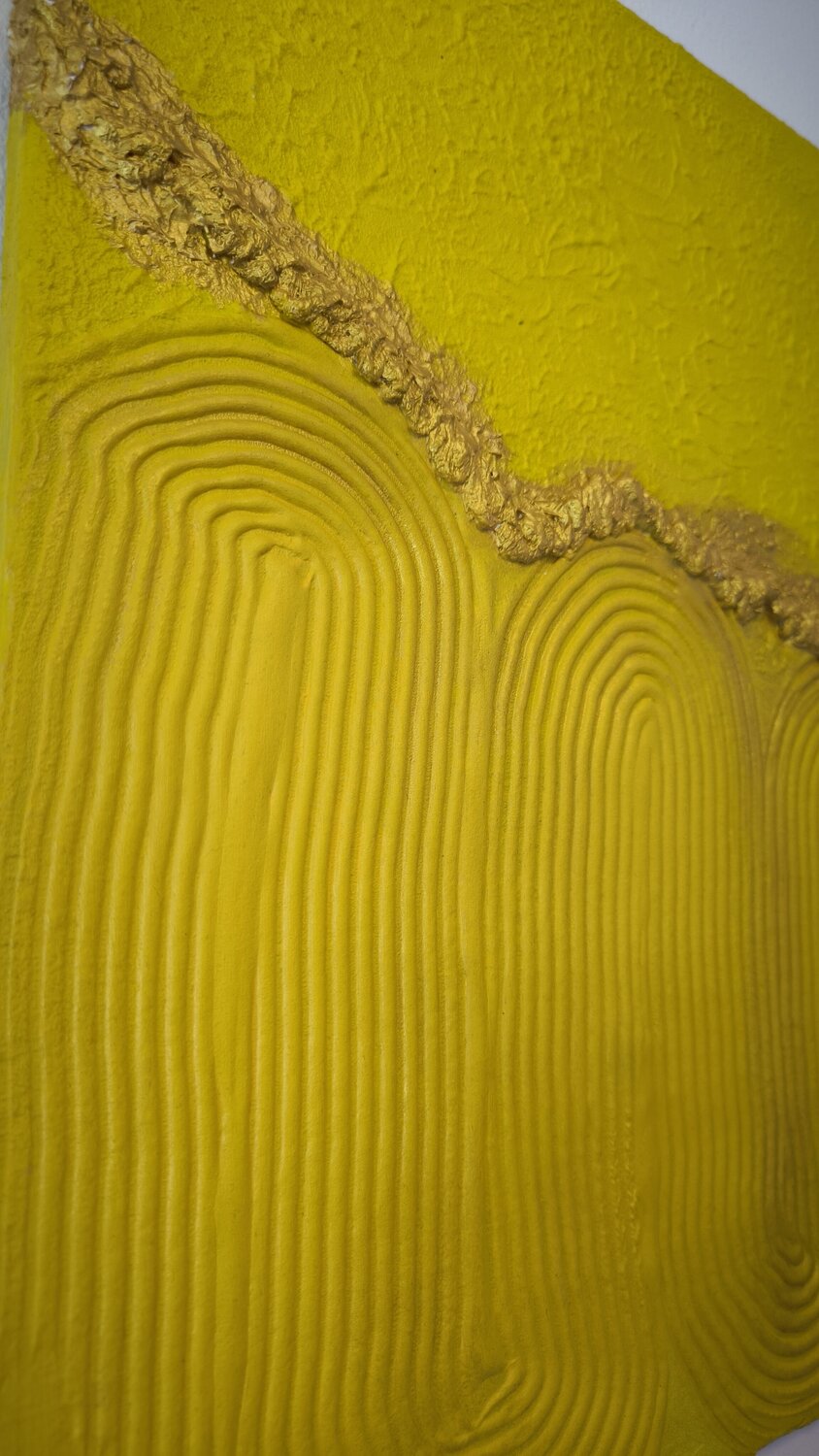 Yellow Vibes - Tanya Silva - Acryl, Zement auf Leinwand