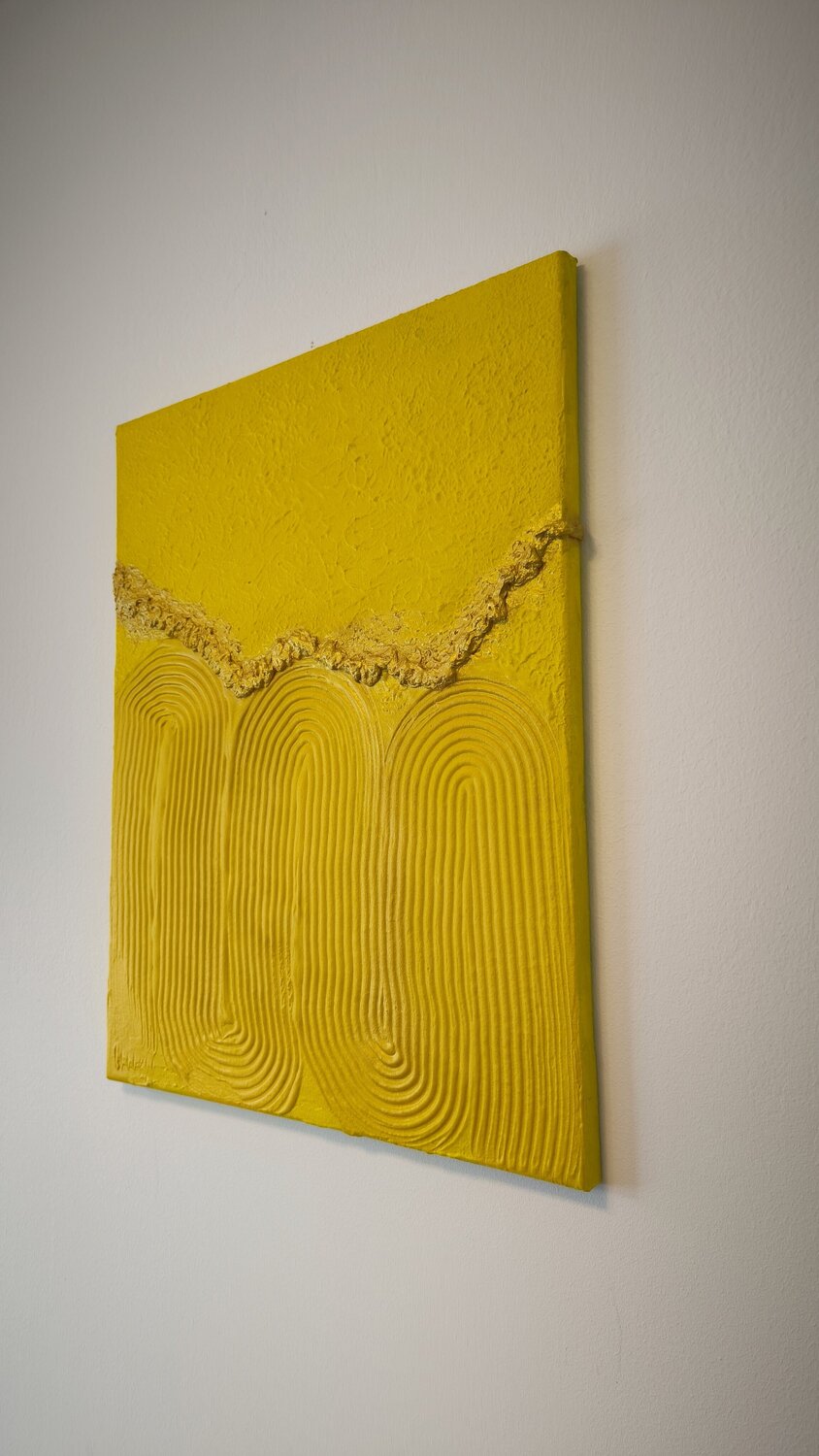 Yellow Vibes - Tanya Silva - Acryl, Zement auf Leinwand