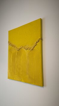Yellow Vibes - Tanya Silva - Acryl, Zement auf Leinwand