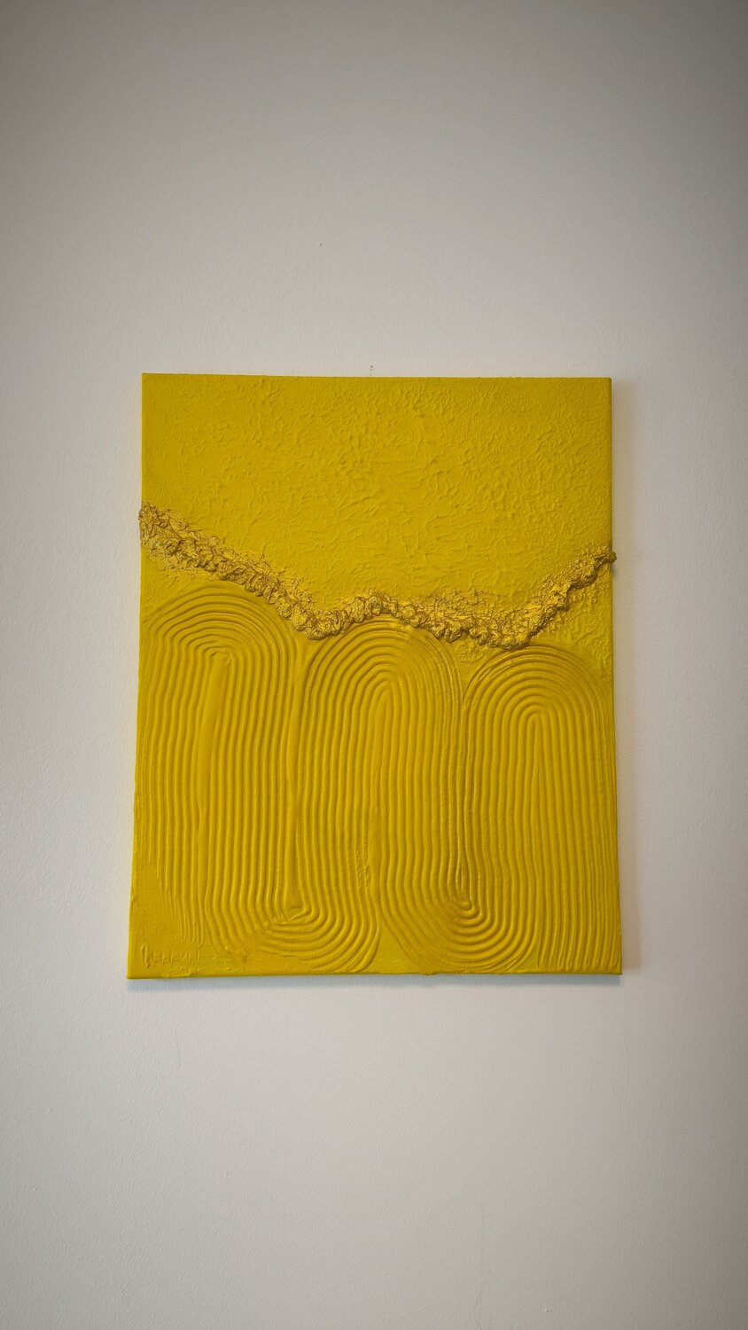 Yellow Vibes - Tanya Silva - Acryl, Zement auf Leinwand