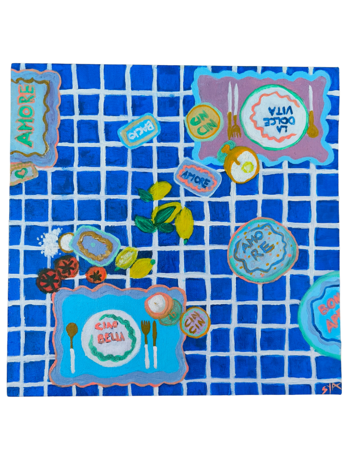 Ciao Bella Aperitif Dish - Tanya Silva - Öl auf Leinwand