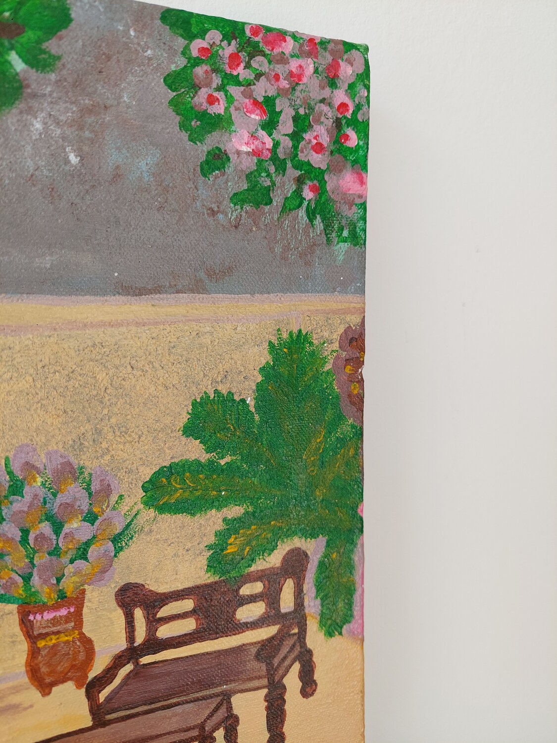 Mediterráneo - Dreamhouse with pool - Tanya Silva - Acryl auf Leinwand